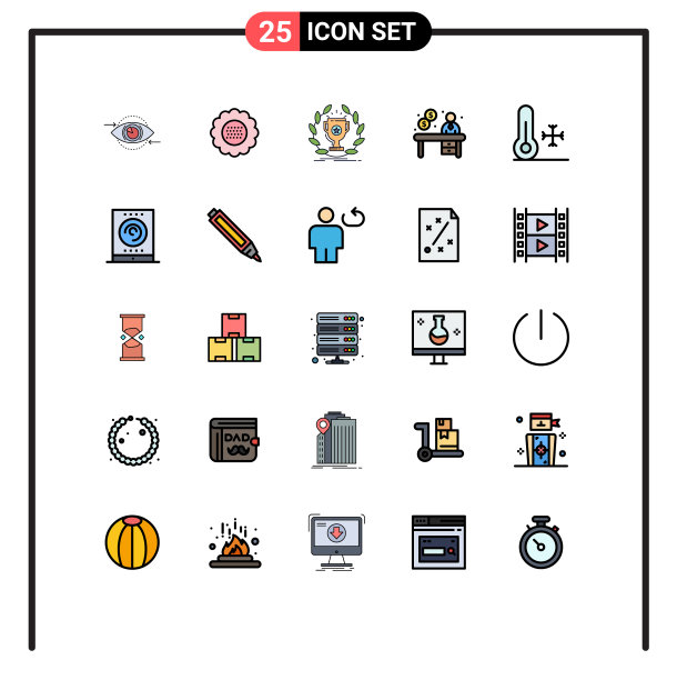 用户界面包25基本填充线平图片下载