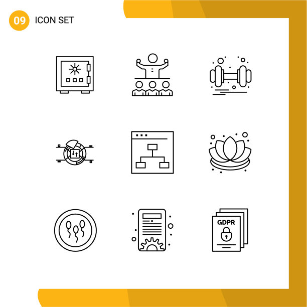 9个通用大纲符号符号图表健康图片下载