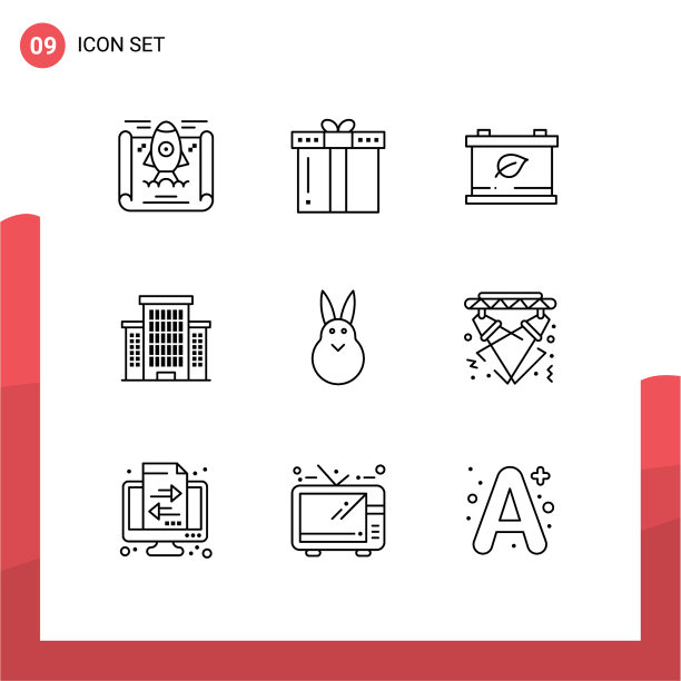 为兔子设置9个商业大纲包图片下载