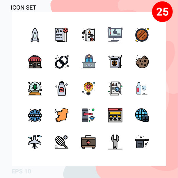 设置25商业填充线平面颜色包图片下载