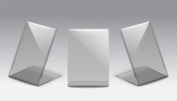 塑料卡片大小的玻璃桌子支架从前面设置图片下载