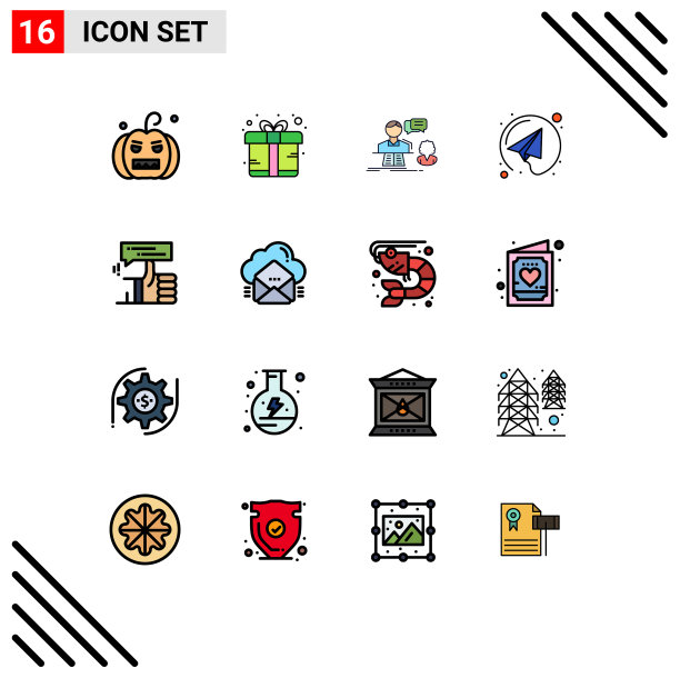 现代设置16平色填充线条和图片下载