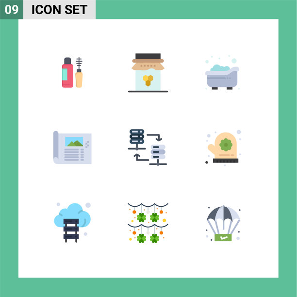 9 .平面色彩概念的网站，移动和应用程序图片下载