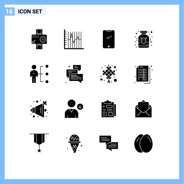将16个实字形、符号和符号分组图片下载