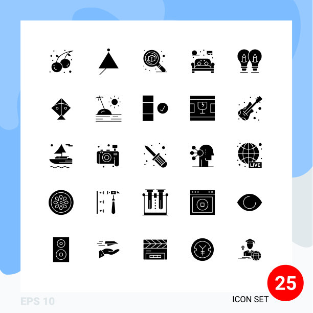 在网格上设置25个实心符号图片下载