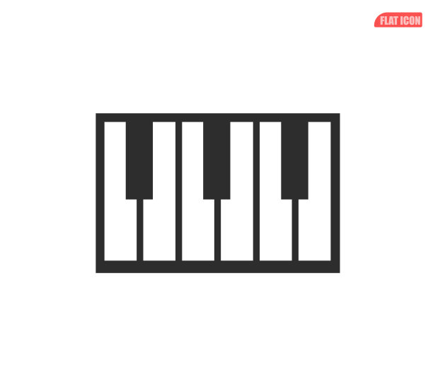 白色背景上的小钢琴图标，钢琴符号，EPS 10图片下载