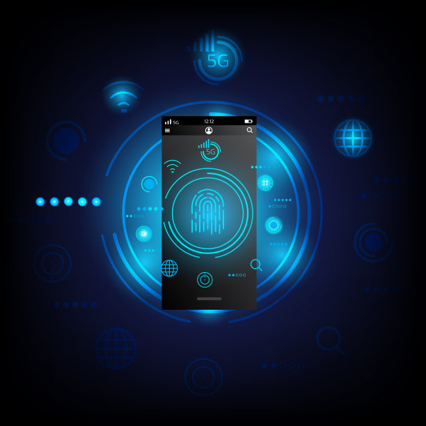 抽象的网络连接。图标标志设计。社会的数字化生活。IT符号以黑色为背景。矢量插图。图片下载