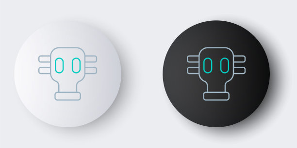 在灰色背景上隔离防毒面具图标。呼吸器的迹象。色彩斑斓的轮廓的概念。向量图片下载