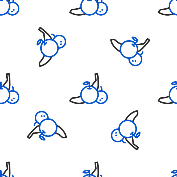 线水果图标隔离无缝模式上的白色背景。色彩斑斓的轮廓的概念。向量图片下载