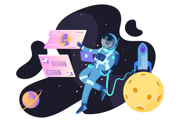 宇航员飞船插图概念网站和移动图片下载