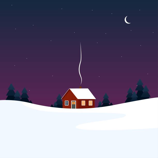 冬季景观矢量插图图片下载