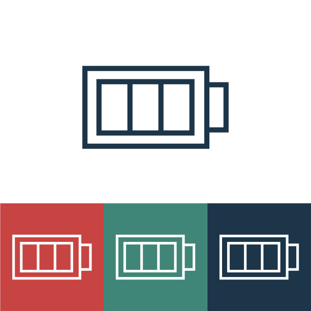 充满电池的线性矢量图标图片下载