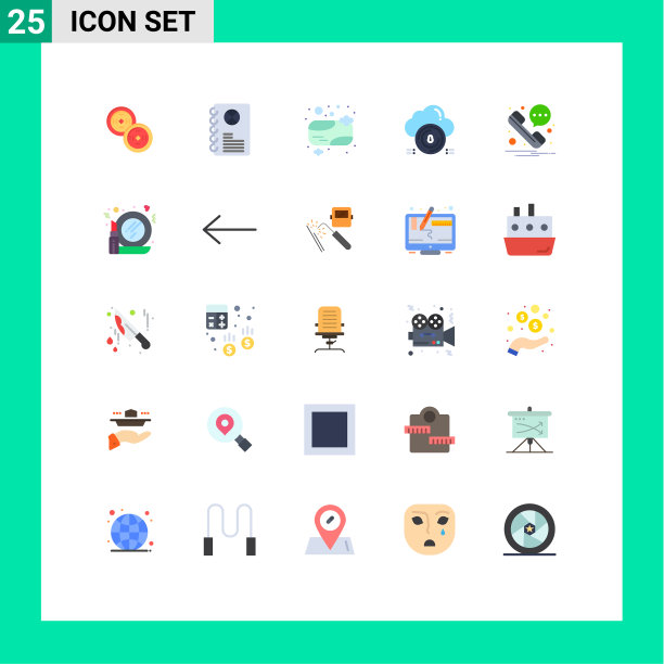 移动界面平色设25个象形图图片下载