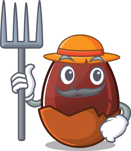 快乐农民巧克力鸡蛋卡通图片图片下载