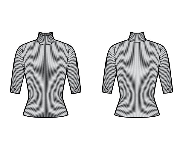 高领罗纹针织毛衣技术时尚图片下载