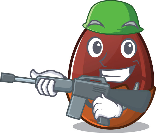 一个可爱的图片巧克力蛋军队与机器图片下载