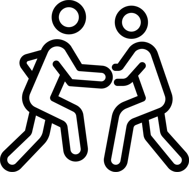 古典式摔跤业余图标轮廓风格图片下载