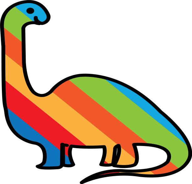 恐龙简单的色彩设计图片下载