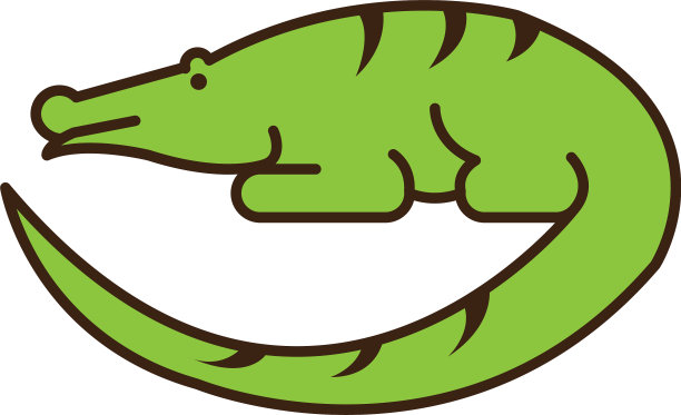 鳄鱼简约标志设计图片下载