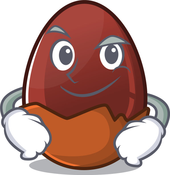 带着傻笑的巧克力蛋吉祥物图片下载