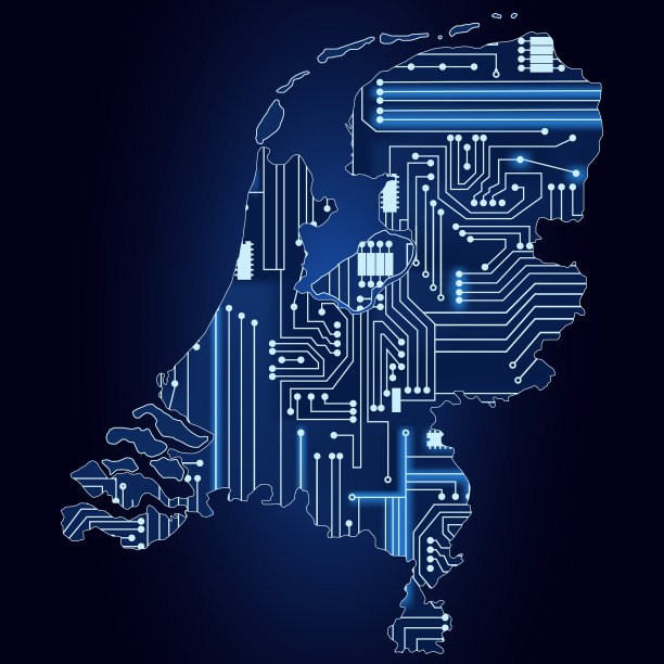 用电子电路绘制荷兰地图图片下载