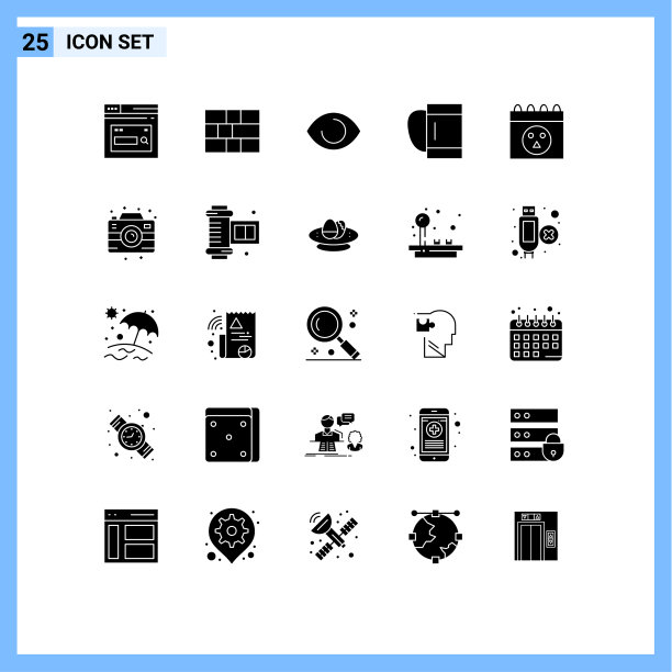 为网络和移动设置的25个通用实体符号图片下载