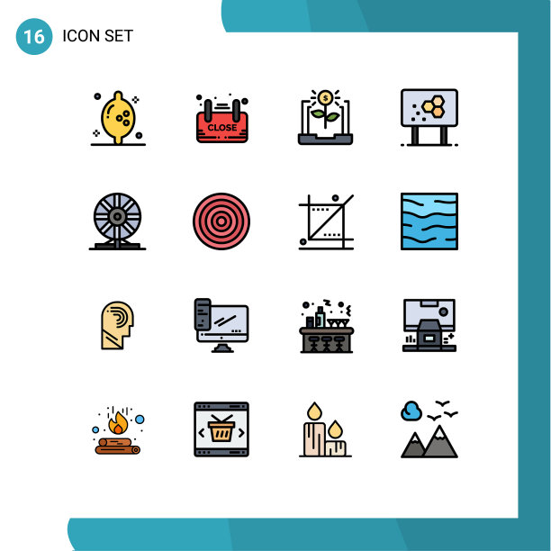 可编辑线包16简单的平面颜色填充图片下载