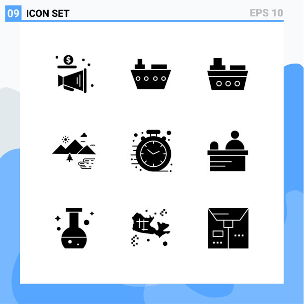 股票图标包9行符号和符号图片下载