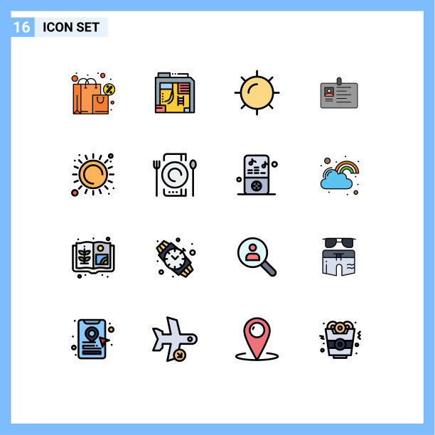 现代设置16平色填充线条和图片下载