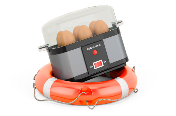 服务和维修蛋锅或蛋锅，3D渲染孤立的白色背景图片下载