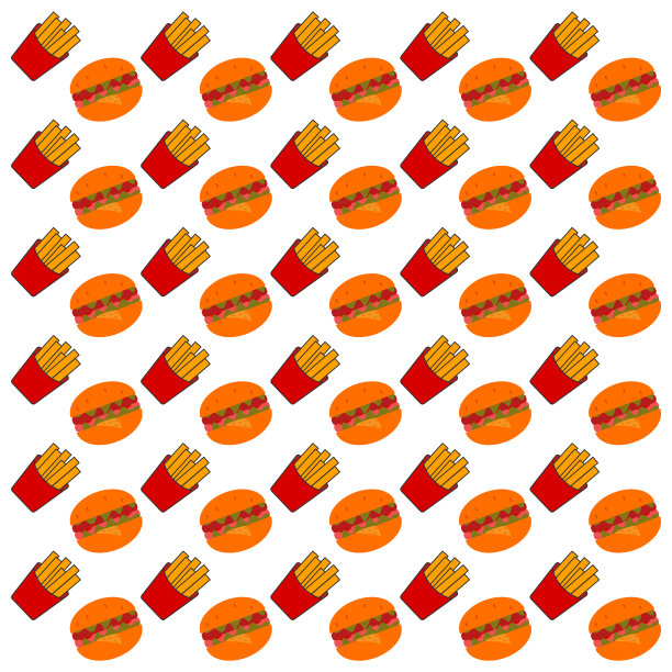 汉堡和炸薯条的无缝模式图片下载