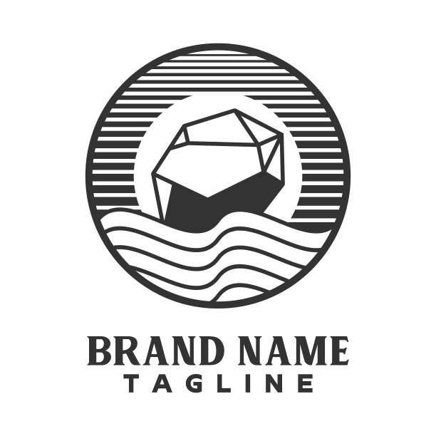 石头和海洋标志创意概念图片下载