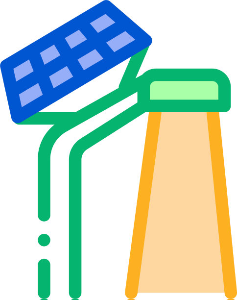 智慧城市太阳能电池图标轮廓图片下载
