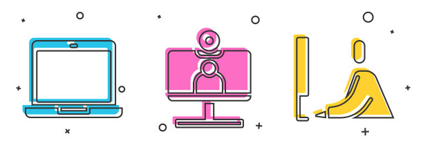 设置笔记本电脑视频聊天会议和学生图片下载