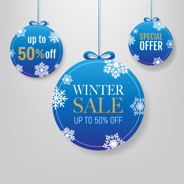 雪花灰色背景的冬季销售标签图片下载