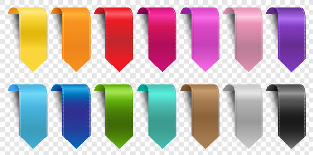 彩带集孤立透明图片下载