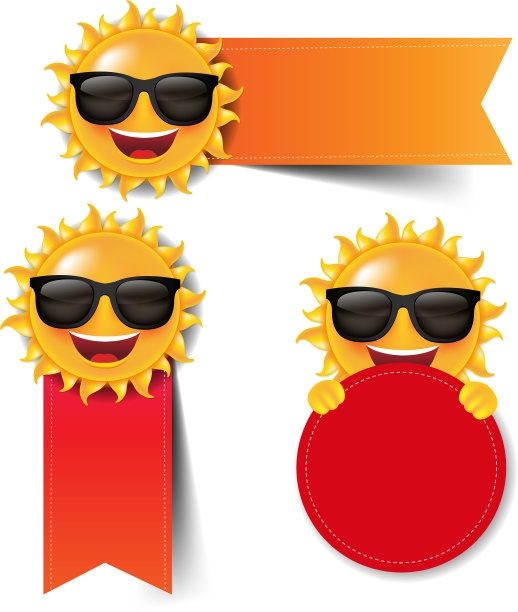 出售红丝带与太阳白底图片下载