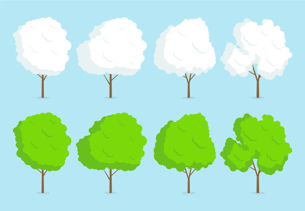 在冬天和夏天种树图片下载