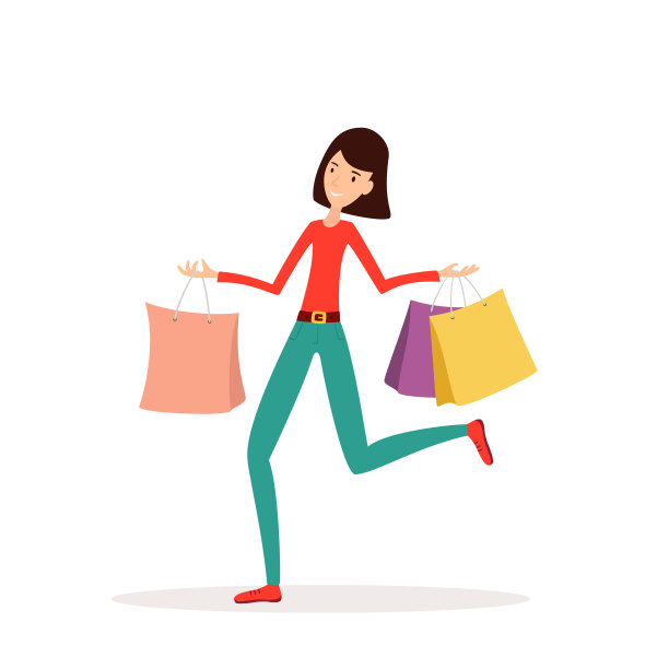 拿着购物袋的女人图片下载