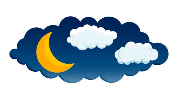 卡通风格的月云背景设计图片下载