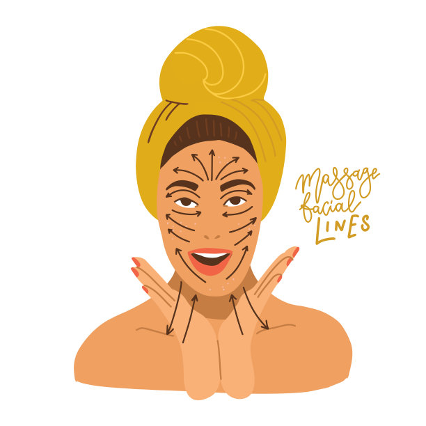 脸部按摩纹漂亮女人的脸孤立图片下载
