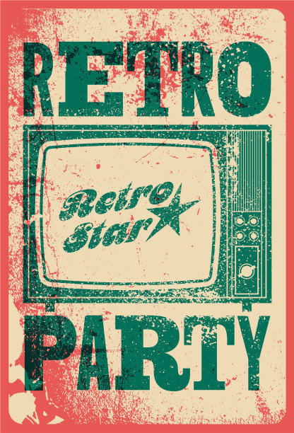 复古派对排版垃圾摇滚海报设计图片下载