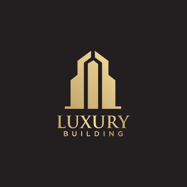 豪华建筑标志设计采用金色图片下载