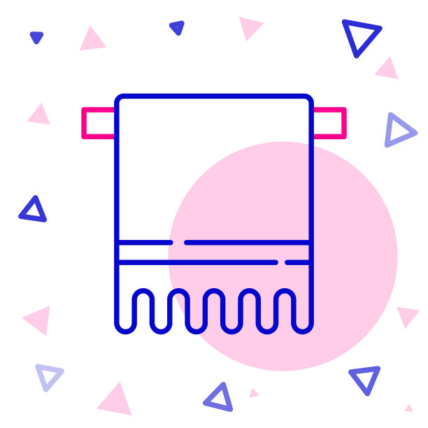 将毛巾挂在衣架上，图标孤立在白色上图片下载