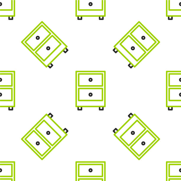 线条抽屉与文档图标隔离无缝图片下载