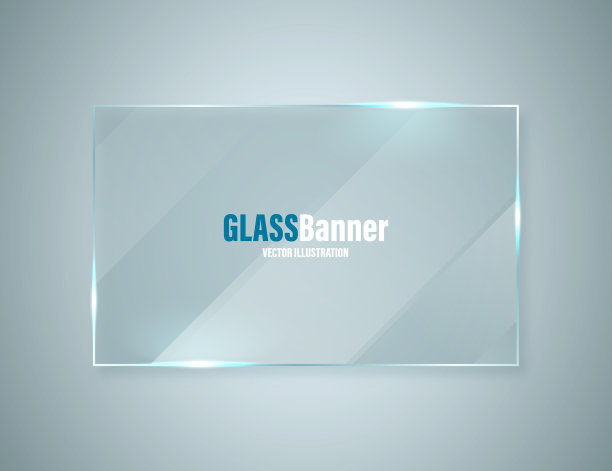 玻璃框架逼真光泽透明玻璃图片下载