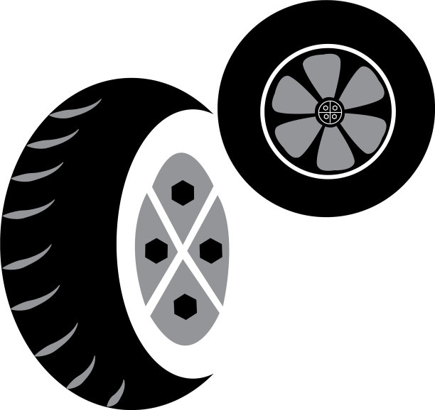 汽车车轮图标设计独特简约图片下载