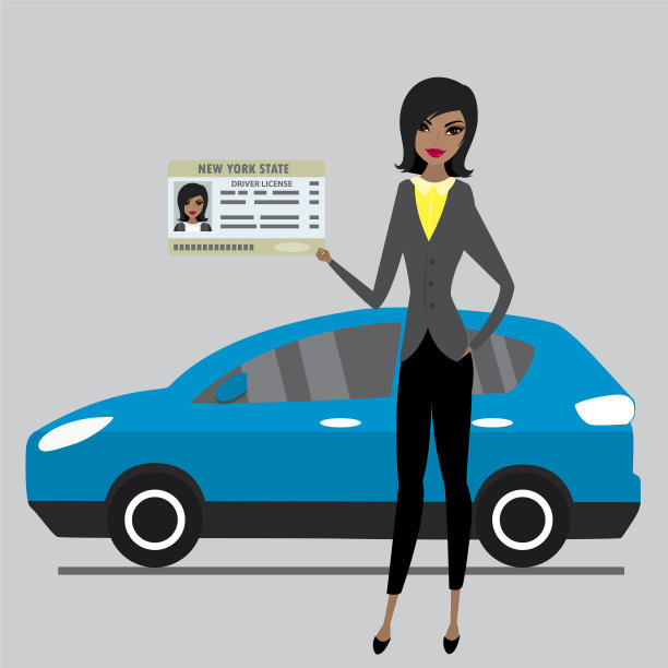 美丽的非洲裔美国女人开车图片下载