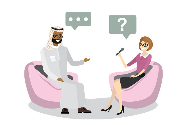 美丽的白人女记者采访图片下载