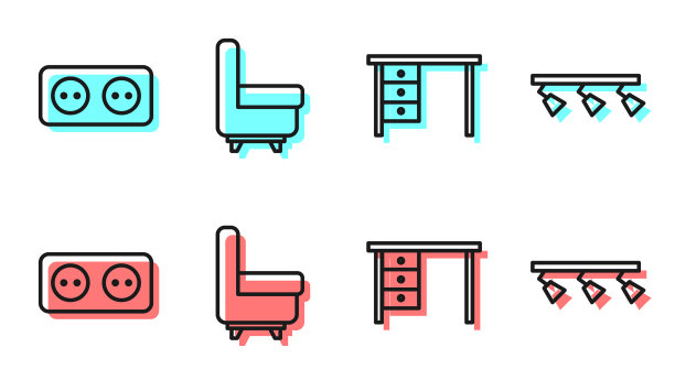 设线办公桌插座扶手椅图片下载